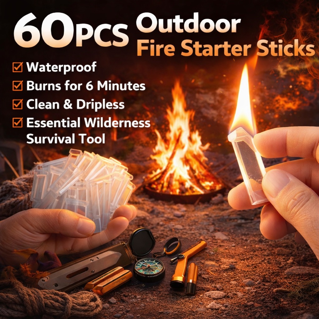 Fire Starter Waterproof - Стик-зажигалки для костра, 60 шт., прозрачные,