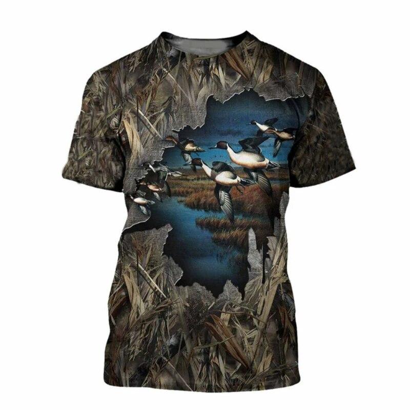 Outdoor Hunting Graphic Tees - Мужская футболка с 3D-принтом для охоты
