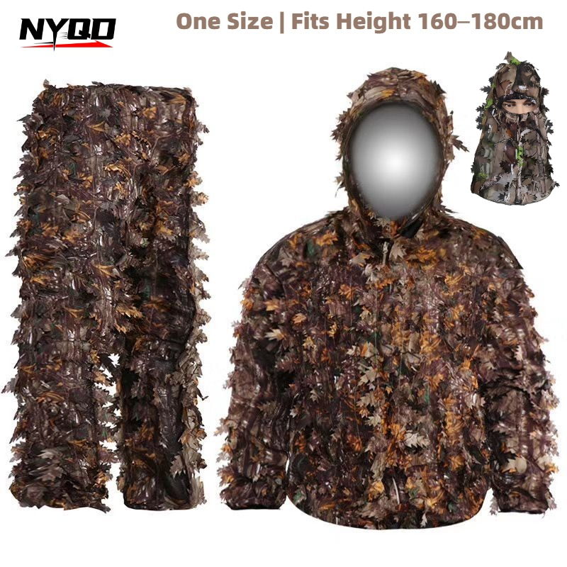 Ghillie Suit Woodland - Костюм-камуфляж 3D Leaf Ghillie для охоты,