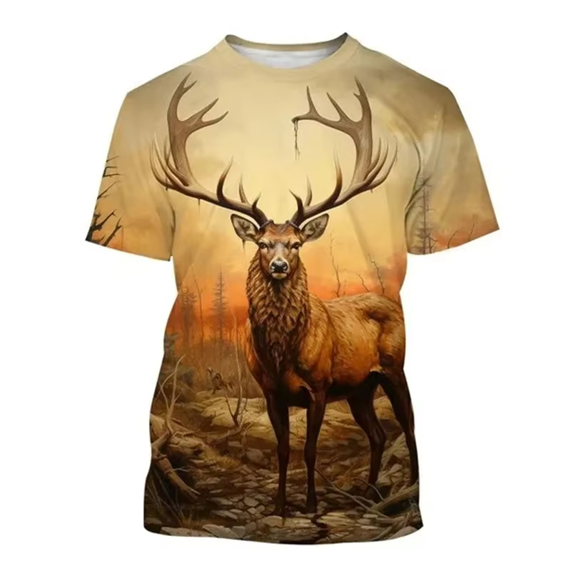 Deer 3D Printing T-shirt Funny – обзор и цена Outdoor Hunting Graphic Tees