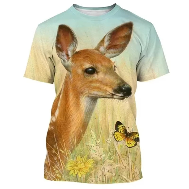 Deer 3D Printing T-shirt Funny – обзор и цена Outdoor Hunting Graphic Tees