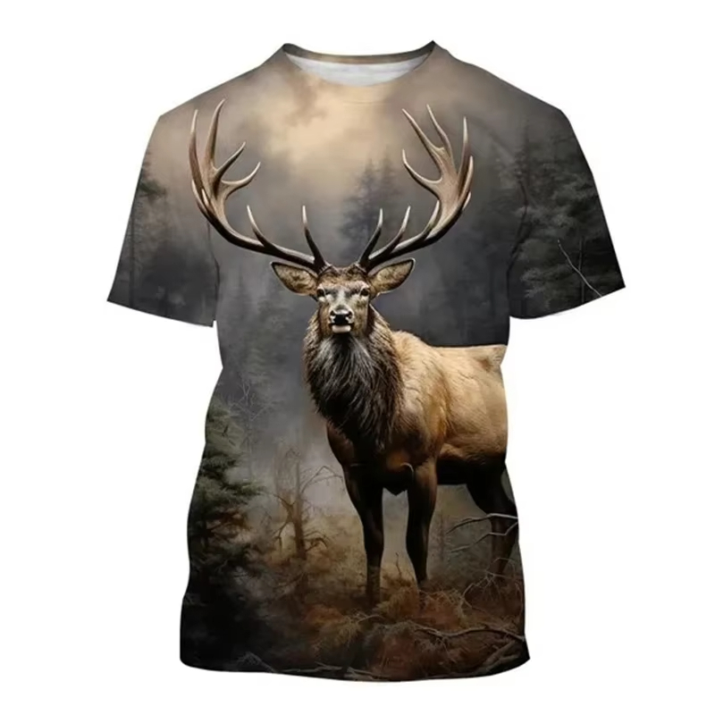 Deer 3D Printing T-shirt Funny – обзор и цена Outdoor Hunting Graphic Tees
