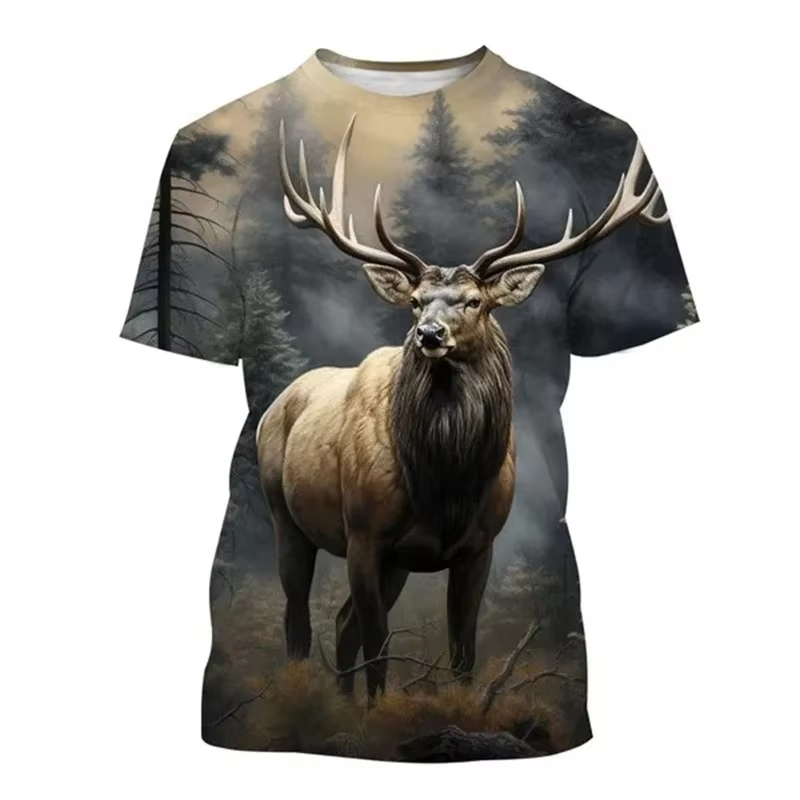 Deer 3D Printing T-shirt Funny – обзор и цена Outdoor Hunting Graphic Tees